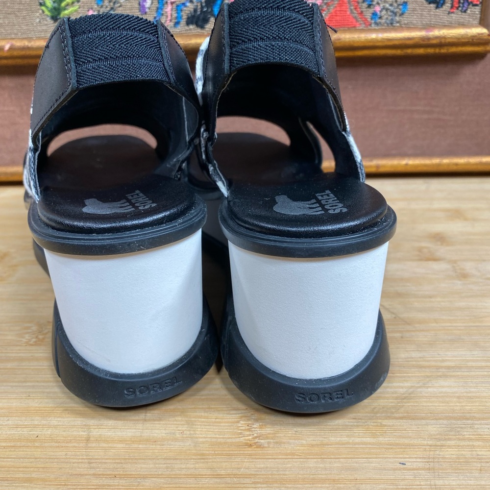 Sorel Joanie Wedge Platform Open Toed Sandals Bla… - image 2